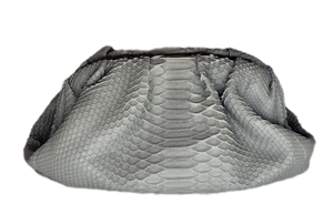 Large Pleated Python clutch